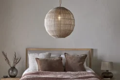Nilaveli Woven Jute Sphere Pendant - Natural