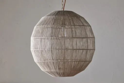 Nilaveli Woven Jute Sphere Pendant - Natural