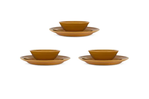 Nuwara Dinnerware Set  - Mustard (Set of 12)