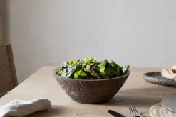 Nyati Wooden Serving Bowl - Dark Brown - Small