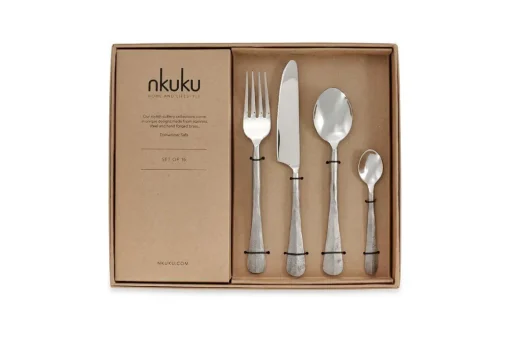 Osko Cutlery Set - Brushed Silver (Set of 16)