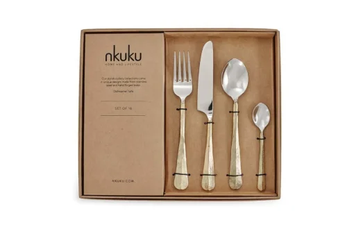 Osko Cutlery Set - Brushed Gold (Set of 16)