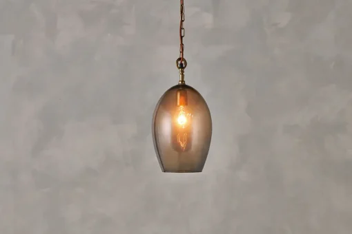 Otoro Recycled Glass Pendant - Smoke - Small Oval