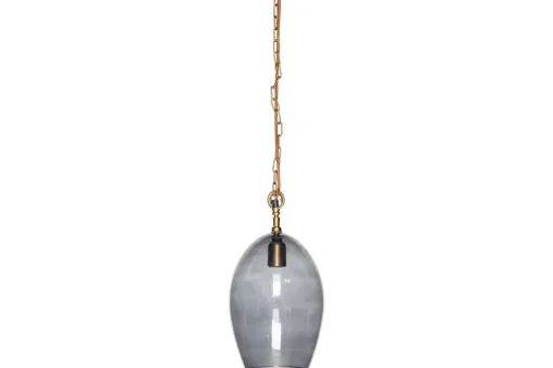Otoro Recycled Glass Pendant - Smoke - Small Oval