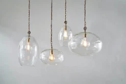 Otoro Recycled Glass Pendant - Clear - Small Oval
