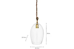 Otoro Recycled Glass Pendant - Clear - Small Oval