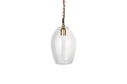 Otoro Recycled Glass Pendant - Clear - Small Oval