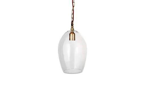 Otoro Recycled Glass Pendant - Clear - Small Oval