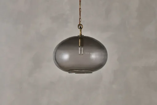 Otoro Recycled Glass Pendant - Smoke - Large Round