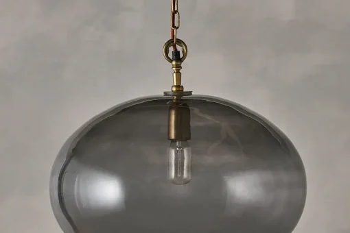 Otoro Recycled Glass Pendant - Smoke - Large Round
