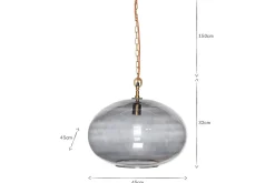Otoro Recycled Glass Pendant - Smoke - Large Round