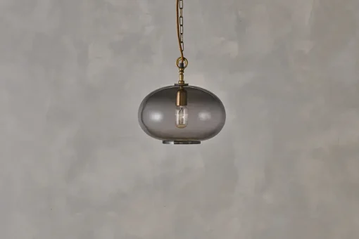 Otoro Recycled Glass Pendant - Smoke - Small Round