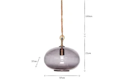 Otoro Recycled Glass Pendant - Smoke - Small Round