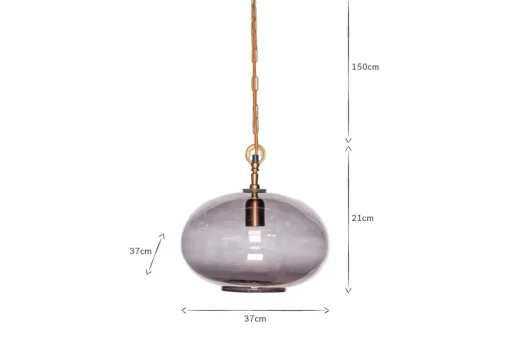 Otoro Recycled Glass Pendant - Smoke - Small Round