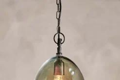Otoro Recycled Glass Pendant - Green - Large Oval