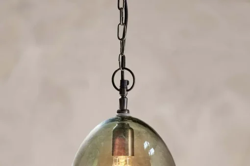 Otoro Recycled Glass Pendant - Green - Large Oval