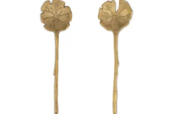 Prakriti Leaf Salad Servers - Brushed Gold (Set of 2)