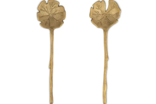 Prakriti Leaf Salad Servers - Brushed Gold (Set of 2)