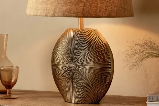 Ramvas Etched Table Lamp - Antique Brass