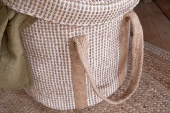 Rohia Laundry Basket - Natural & Cream