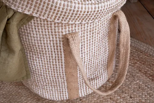 Rohia Laundry Basket - Natural & Cream