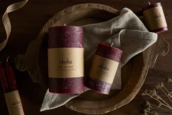 Rustic Soy Blend Pillar Candle - Dark Cherry - Large