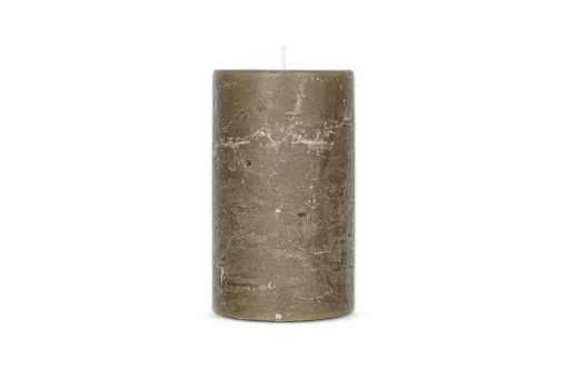 Rustic Soy Blend Pillar Candle - Olive Green - Large