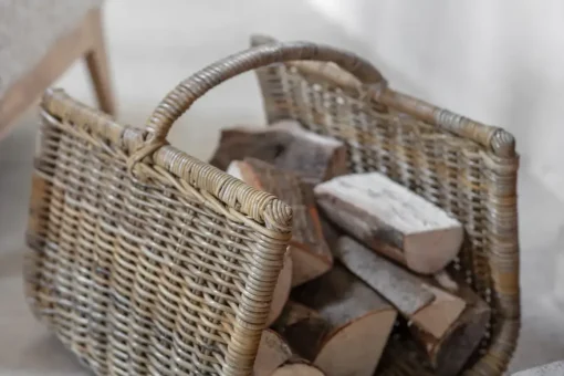 Sadra Rattan Log Basket - Natural