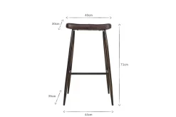 Samaira Leather Counter Stool - Dark Brown
