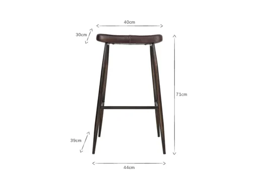 Samaira Leather Counter Stool - Dark Brown