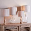 Sanja Cotton Stripe Lampshade - Off White & Grey