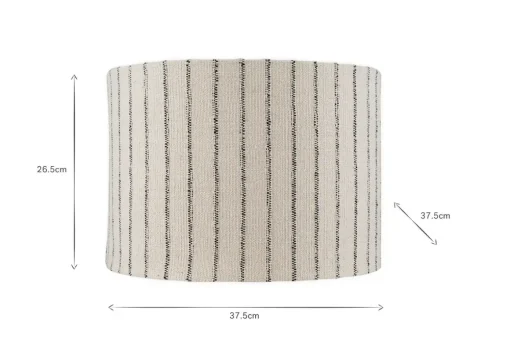 Sanja Cotton Stripe Lampshade - Off White & Grey