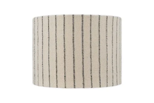 Sanja Cotton Stripe Lampshade - Off White & Grey
