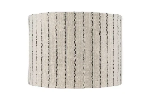 Sanja Cotton Stripe Lampshade - Off White & Grey
