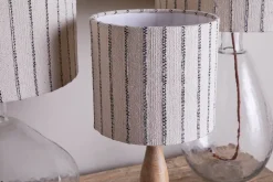 Sanja Cotton Stripe Lampshade - Off White & Grey