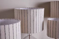 Sanja Cotton Stripe Lampshade - Off White & Grey