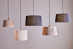 Sanja Cotton Stripe Lampshade - Off White & Grey