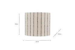 Sanja Cotton Stripe Lampshade - Off White & Grey