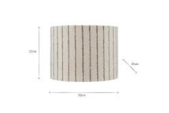 Sanja Cotton Stripe Lampshade - Off White & Grey