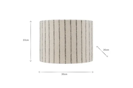 Sanja Cotton Stripe Lampshade - Off White & Grey
