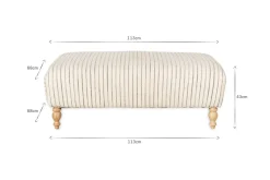 Sanja Stripe Upholstered Ottoman - Off White