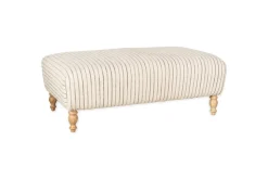 Sanja Stripe Upholstered Ottoman - Off White