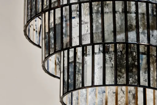 Shanaya Mottled Glass Chandelier - Antique Bronze