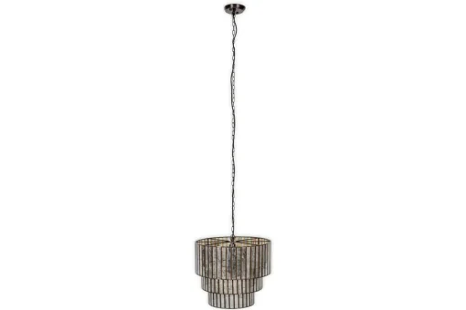Shanaya Mottled Glass Chandelier - Antique Bronze
