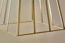 Solan Glass Lantern Pendant - Clear & Antique Brass