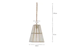 Solan Glass Lantern Pendant - Clear & Antique Brass