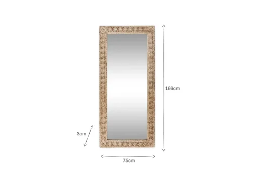 Tannir Carved Mango Wood Mirror - Natural