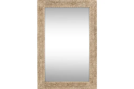 Tannir Mango Wood Carved Mirror - Natural