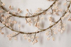 Tanu Layered Mango Wood Beaded Wreath - Brass & Natural