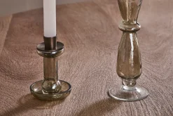 Tharad Recycled Glass Candle Holder - Smoke Lustre
